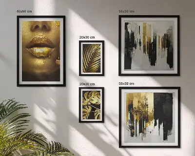 Wanddecoratie compositie met glamoureuze plantengezichten