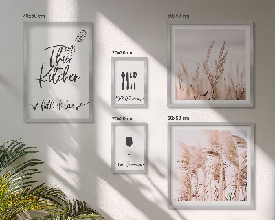 Moderne schilderijen set Boho keuken, liefde voor koken