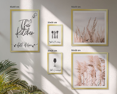 Moderne schilderijen set Boho keuken, liefde voor koken