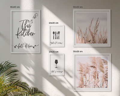 Moderne schilderijen set Boho keuken, liefde voor koken