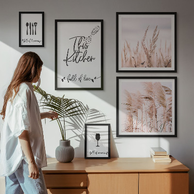 Moderne schilderijen set Boho keuken, liefde voor koken
