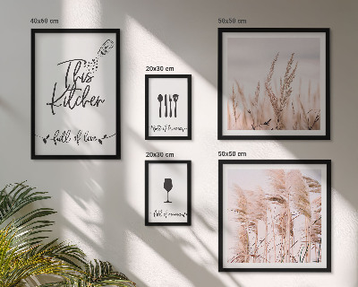 Moderne schilderijen set Boho keuken, liefde voor koken