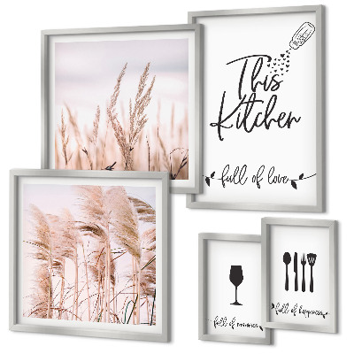 Moderne schilderijen set Boho keuken, liefde voor koken