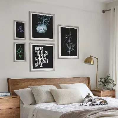 Wanddecoratie compositie met abstracte creatieve motieven