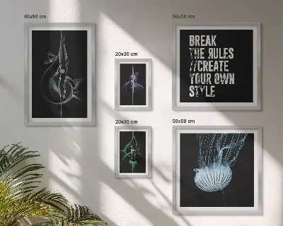 Wanddecoratie compositie met abstracte creatieve motieven