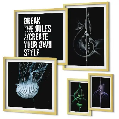 Wanddecoratie compositie met abstracte creatieve motieven