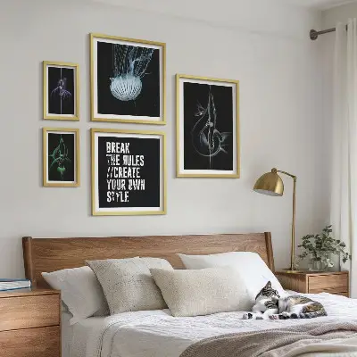 Wanddecoratie compositie met abstracte creatieve motieven