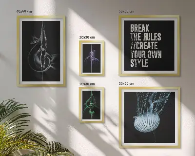 Wanddecoratie compositie met abstracte creatieve motieven