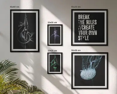 Wanddecoratie compositie met abstracte creatieve motieven