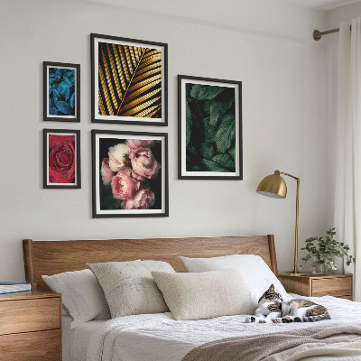 Moderne schilderijen set Plantaardige bloemmotieven