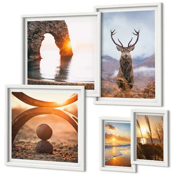 Wanddecoratie compositie Natuur en wilde dieren in harmonie