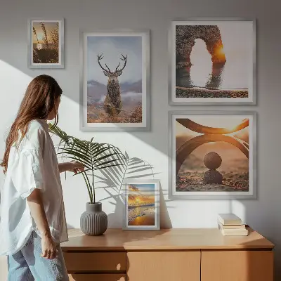 Wanddecoratie compositie Natuur en wilde dieren in harmonie