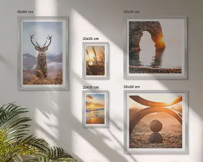 Wanddecoratie compositie Natuur en wilde dieren in harmonie