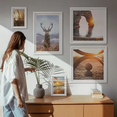 Wanddecoratie compositie Natuur en wilde dieren in harmonie