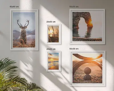 Wanddecoratie compositie Natuur en wilde dieren in harmonie