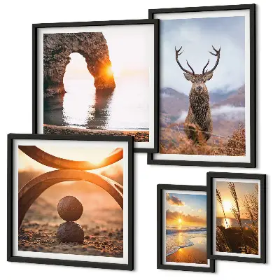 Wanddecoratie compositie Natuur en wilde dieren in harmonie