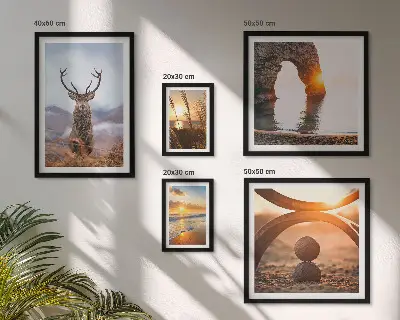 Wanddecoratie compositie Natuur en wilde dieren in harmonie