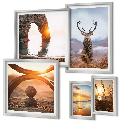Wanddecoratie compositie Natuur en wilde dieren in harmonie