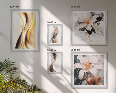 Wanddecoratie compositie Stijlvolle abstracte bloemen