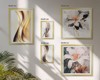 Wanddecoratie compositie Stijlvolle abstracte bloemen
