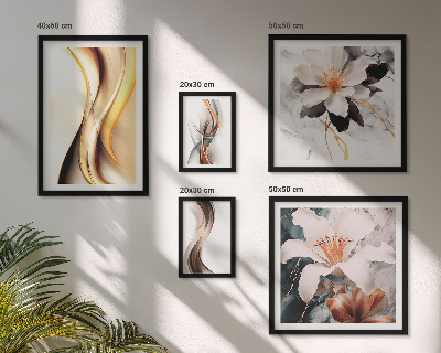 Wanddecoratie compositie Stijlvolle abstracte bloemen