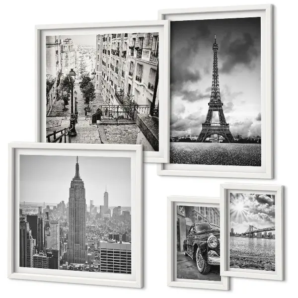 Gallery wall stadslandschappen en architectonische iconen