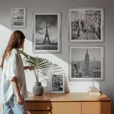 Gallery wall stadslandschappen en architectonische iconen