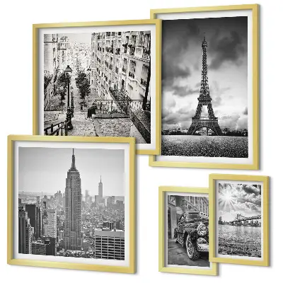 Gallery wall stadslandschappen en architectonische iconen