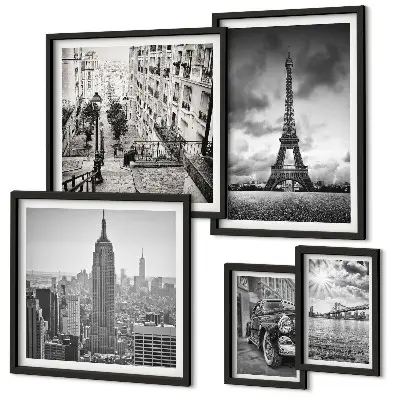 Gallery wall stadslandschappen en architectonische iconen