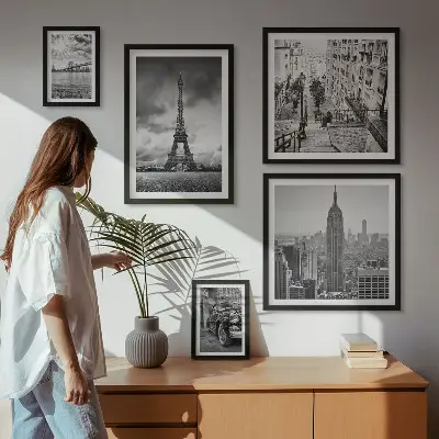 Gallery wall stadslandschappen en architectonische iconen