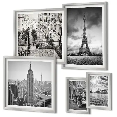 Gallery wall stadslandschappen en architectonische iconen