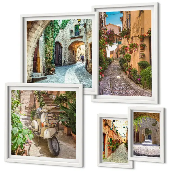 Gallery wall Charmante straatjes met bloemen