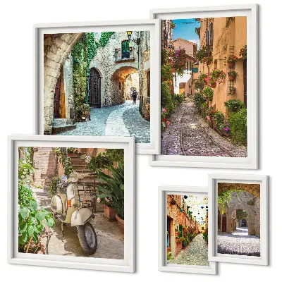 Gallery wall Charmante straatjes met bloemen
