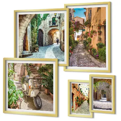 Gallery wall Charmante straatjes met bloemen