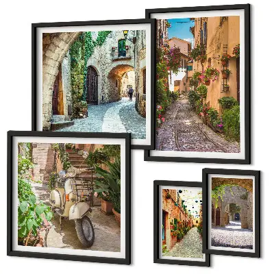 Gallery wall Charmante straatjes met bloemen