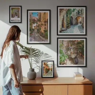 Gallery wall Charmante straatjes met bloemen