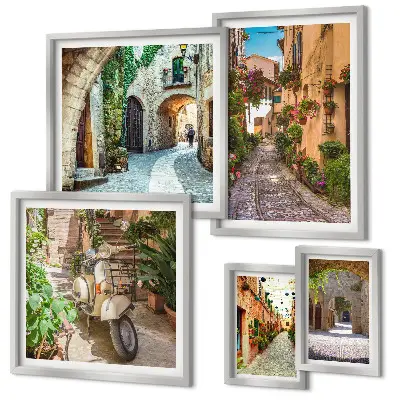 Gallery wall Charmante straatjes met bloemen