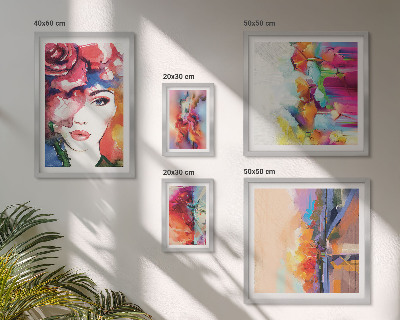 Wanddecoratie compositie Kleurrijke abstracte portretten