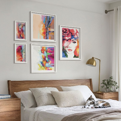 Wanddecoratie compositie Kleurrijke abstracte portretten