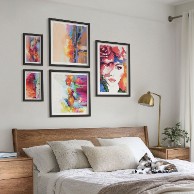 Wanddecoratie compositie Kleurrijke abstracte portretten