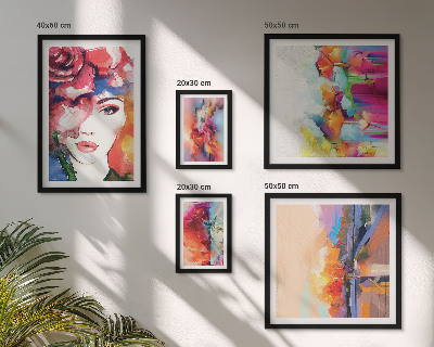 Wanddecoratie compositie Kleurrijke abstracte portretten
