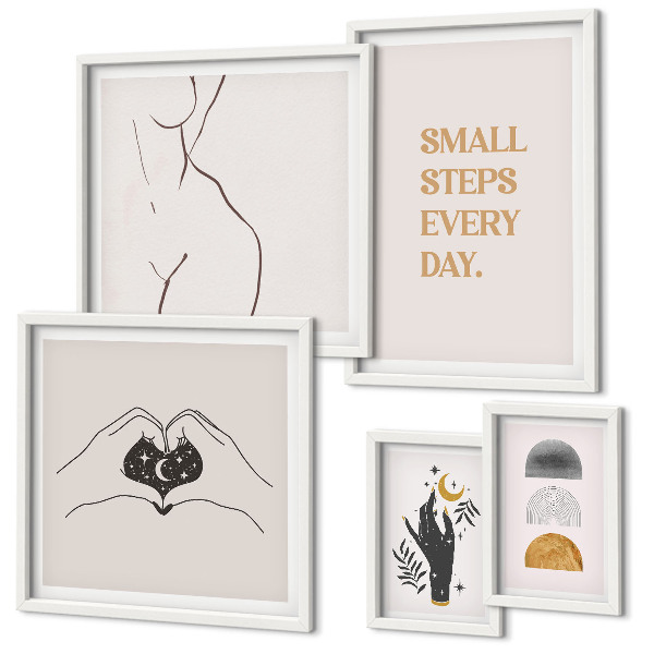 Wanddecoratie compositie Motivatie positief denken minimalisme