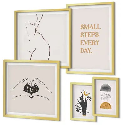 Wanddecoratie compositie met een minimalistisch design over positief denken