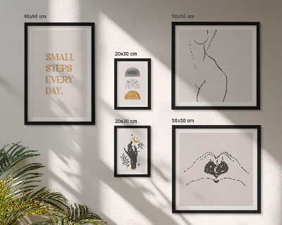 Wanddecoratie compositie Motivatie positief denken minimalisme