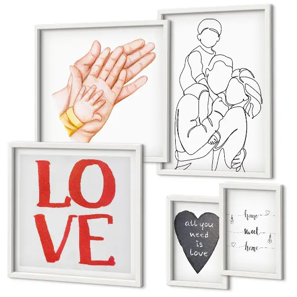 Wanddecoratie compositie met de thema's familie, liefde, warmte en geluk
