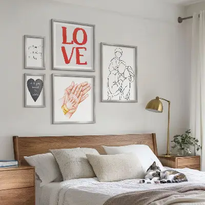 Wanddecoratie compositie met de thema's familie, liefde, warmte en geluk