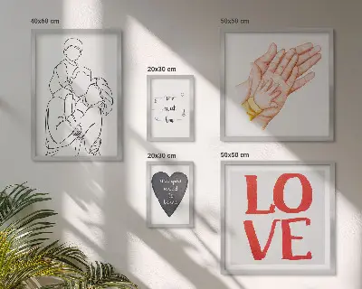 Wanddecoratie compositie met de thema's familie, liefde, warmte en geluk
