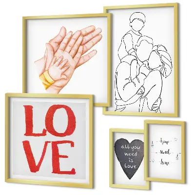 Wanddecoratie compositie met de thema's familie, liefde, warmte en geluk