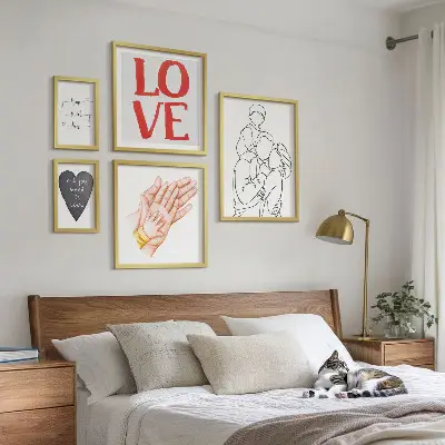 Wanddecoratie compositie met de thema's familie, liefde, warmte en geluk