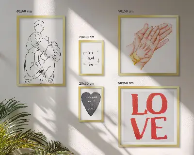 Wanddecoratie compositie met de thema's familie, liefde, warmte en geluk